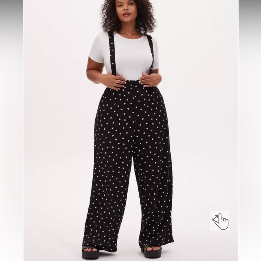 Disney Black and White Polka Dot Wide Leg Jumpsuit